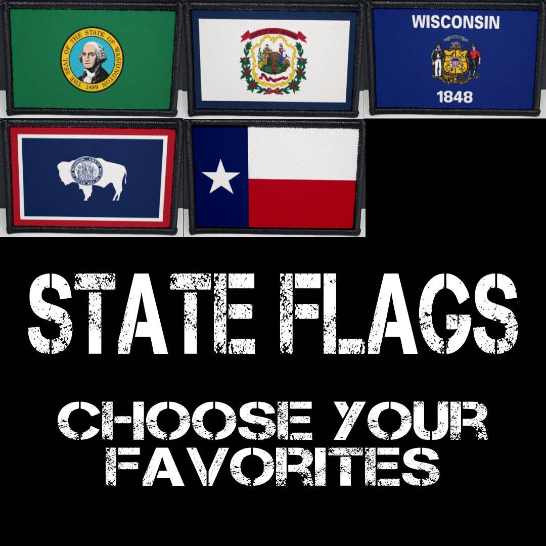 State Flags Morale Patch Custom Tactical Patches Sublimated 2x3 Inch