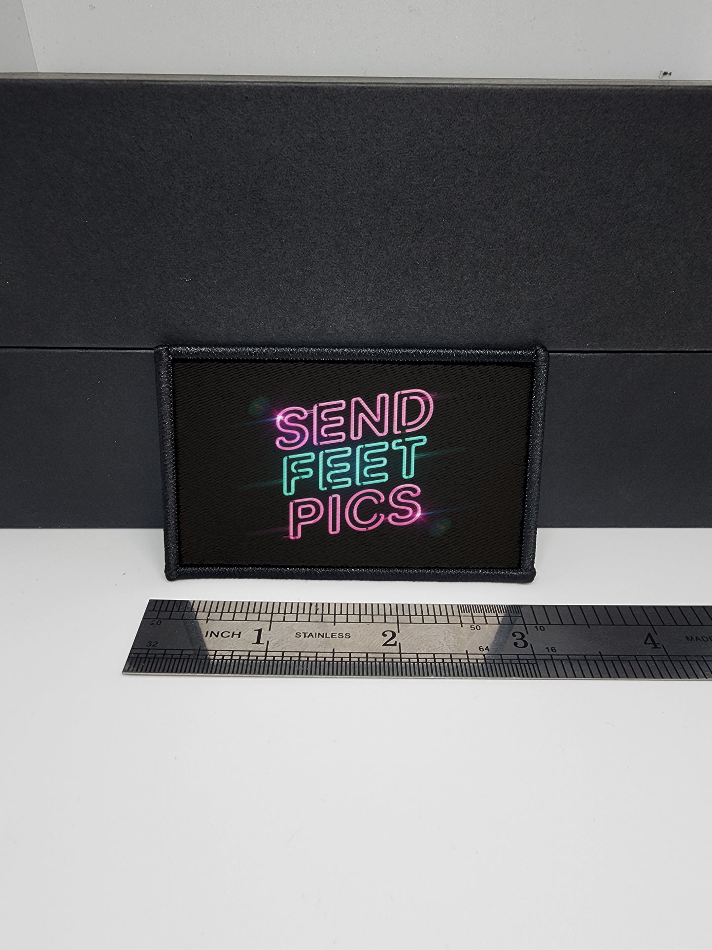 Send Feet Pics Meme Funny Morale Patch Tactical 2x3 inch