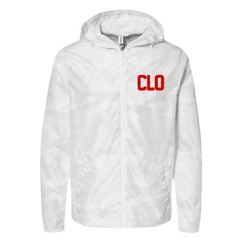 White 2025 camo windbreaker