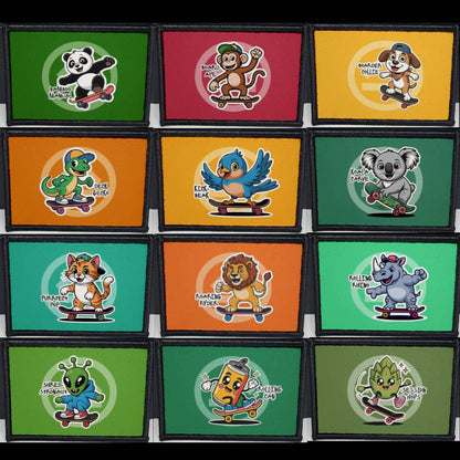 Skate Animals Kids Morale Patch Custom Skateboard Cartoon Art 2x3 inch (choose)