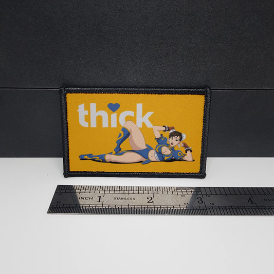 Thick Hearts – ChinLi morale patch – sexy - anime - waifu - 2x3 inch – hook and loop - iron-on  – interchangeable patch hat