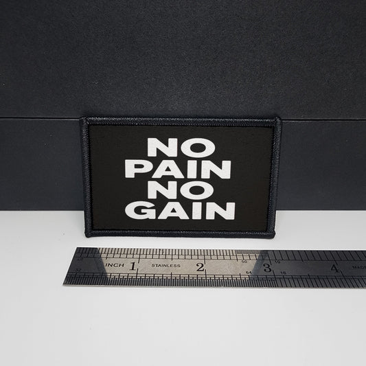 CAPS LOCK ORIGINAL - morale patch - 2x3 inch – hook and loop - iron-on - interchangeable patch - hat - bag - sports - Patch with words No pain no gain