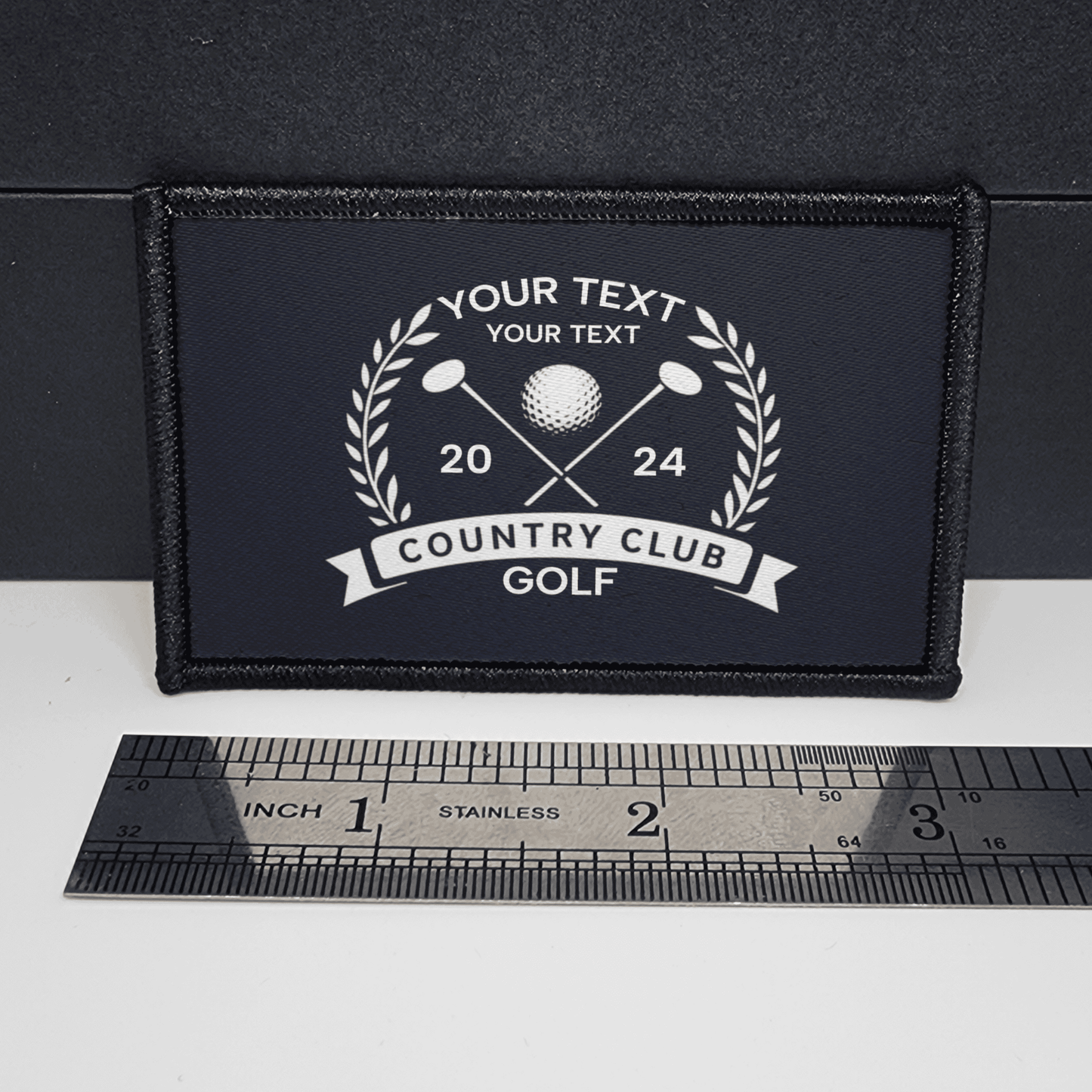 Custom Blue Golf Country Club "Your Text" Golfing Crest Morale Patch Tactical 2x3 inch