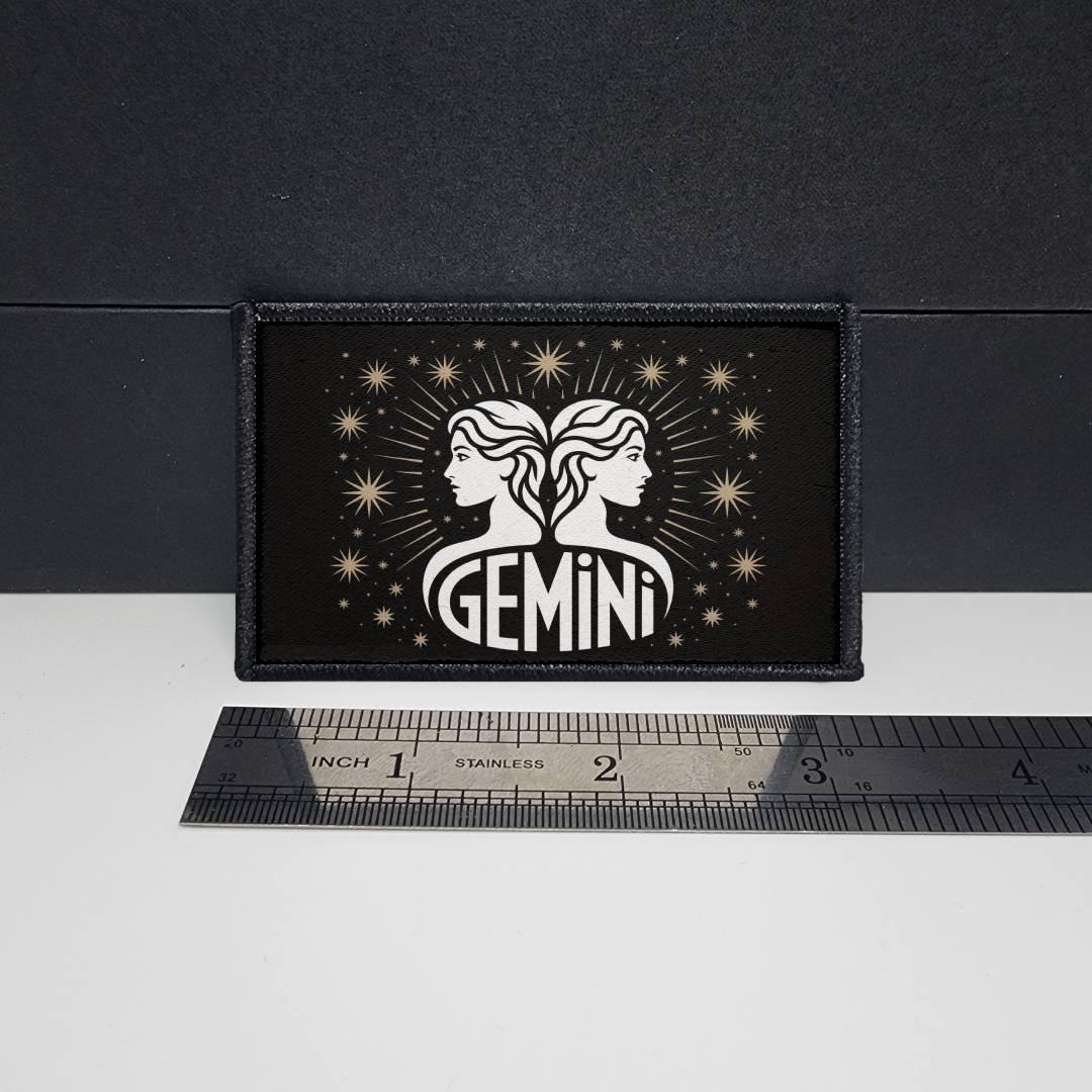 CAPS LOCK ORIGINAL - morale patch - horiscope - Meme - 2x3 inch – hook and loop - iron-on  – interchangeable patch hat - zodiac sign patch - gemini patch