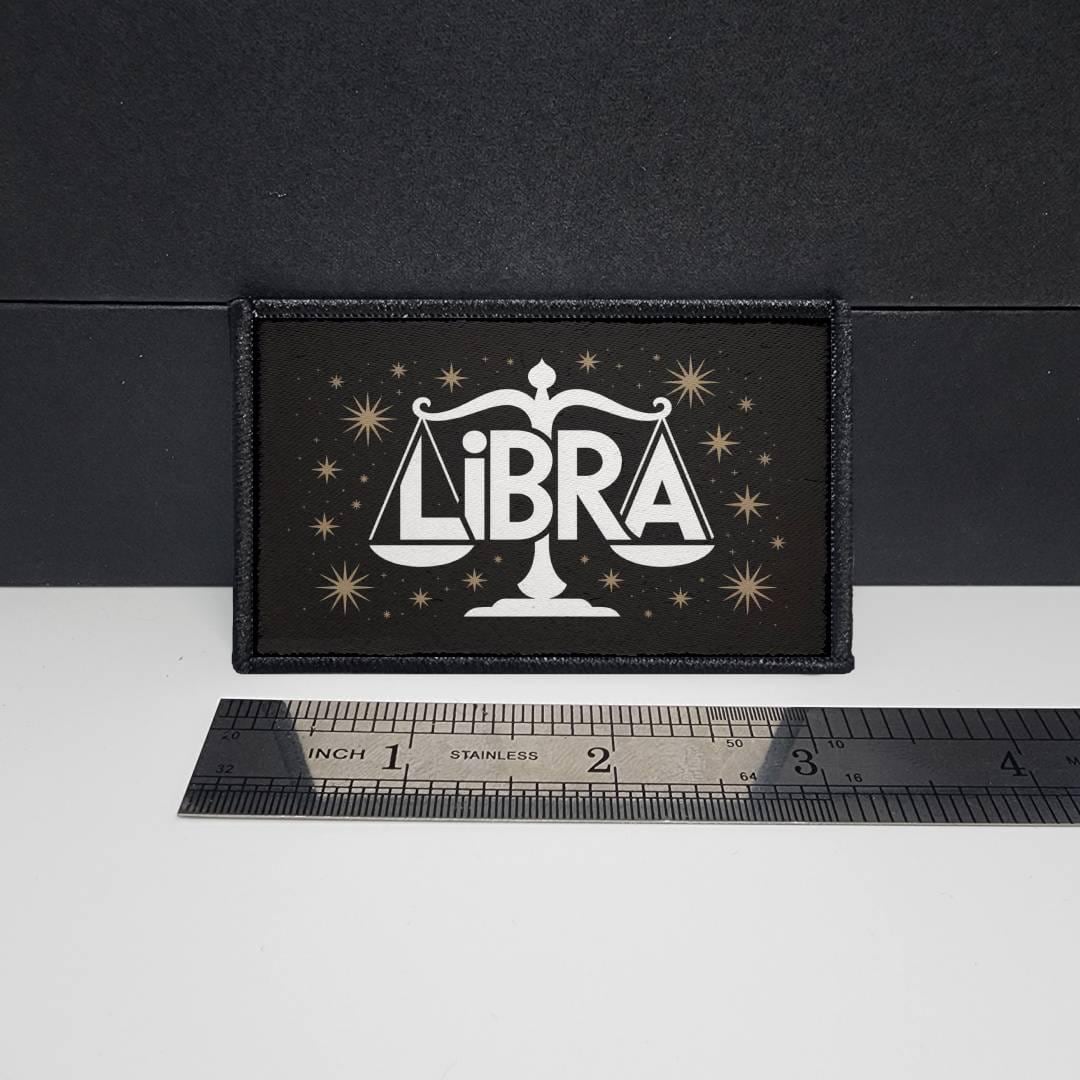 CAPS LOCK ORIGINAL - morale patch - horiscope - Meme - 2x3 inch – hook and loop - iron-on  – interchangeable patch hat - zodiac sign patch - libra patch