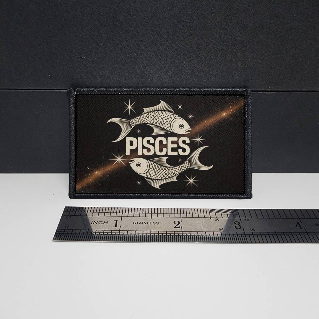 CAPS LOCK ORIGINAL - morale patch - horiscope - Meme - 2x3 inch – hook and loop - iron-on  – interchangeable patch hat - zodiac sign patch - pisces patch