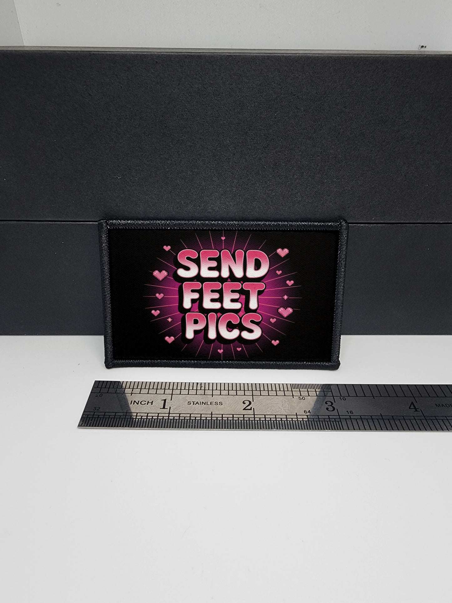 Send Feet Pics Meme Funny Morale Patch Tactical 2x3 inch